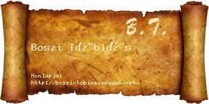 Boszi Tóbiás névjegykártya